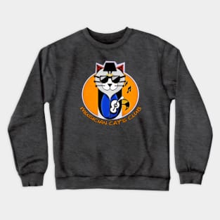 Cartoon style Musician Cat Club Crewneck Sweatshirt